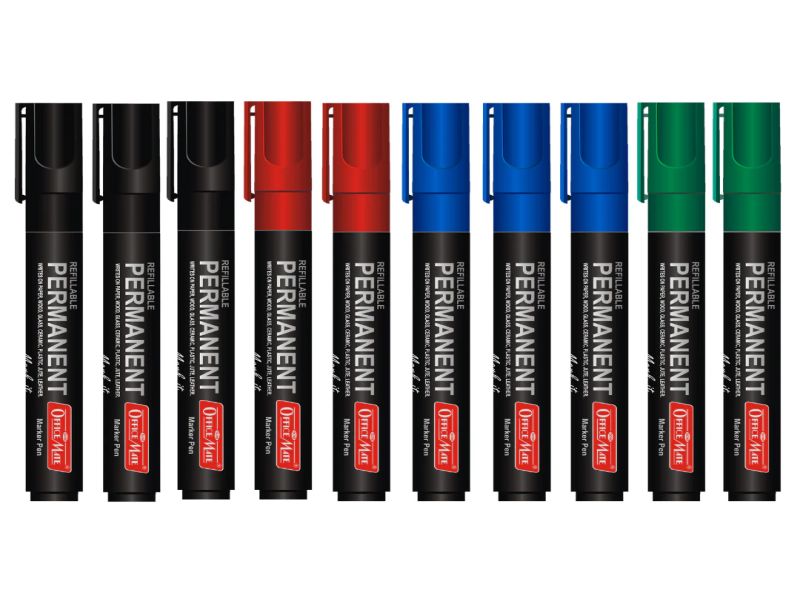 PARMANENT MARKER COLOUR RED, BLUE, GREEN, BLACK SET OF 10