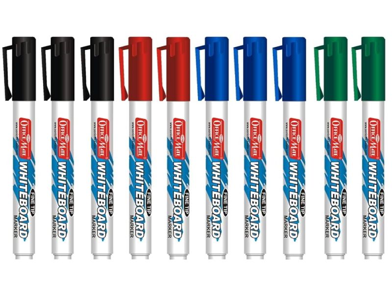 WHITE BOARD MARKER COLOUR RED, BLUE, GREEN, BLACK PACK OF 10 EACH